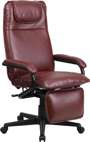 Flash Furniture High Back Burgundy Leather Executive Reclining Swivel Chair with Arms - BT-70172-BG-GG