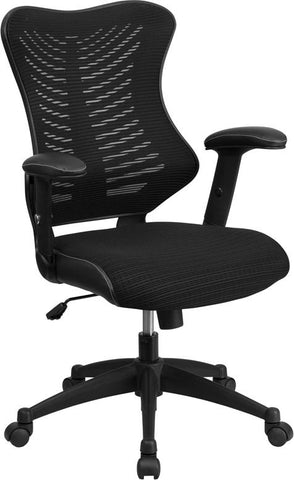 Flash Furniture High Back Designer Black Mesh Executive Swivel Chair with Adjustable Arms - BL-ZP-806-BK-GG