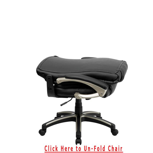 Flash Furniture High Back Folding Black Leather Executive Swivel Chair with Arms - BT-9875H-GG