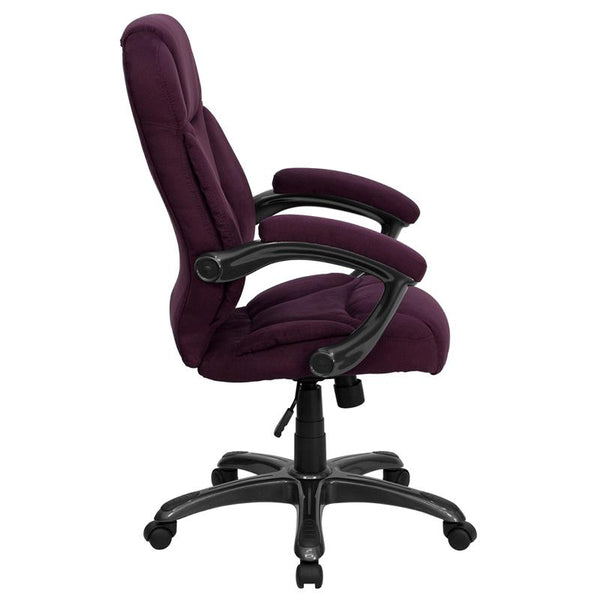 Flash Furniture High Back Grape Microfiber Contemporary Executive Swivel Chair with Arms - GO-725-GRPE-GG