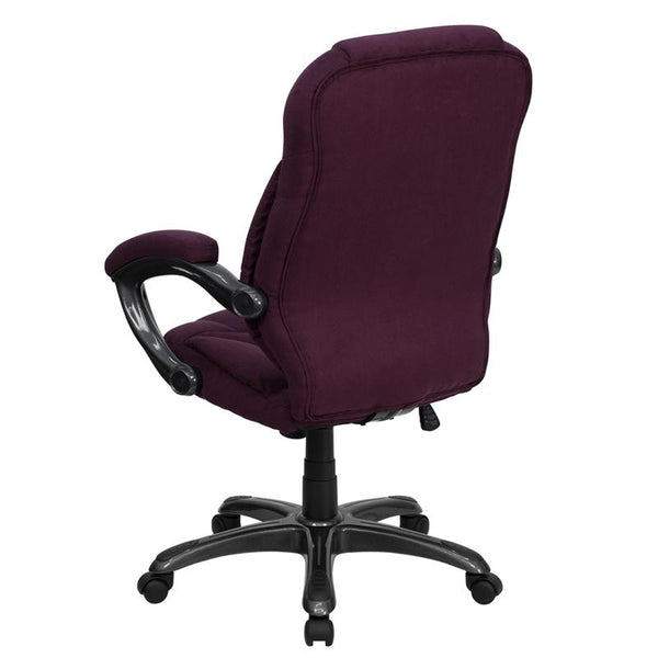 Flash Furniture High Back Grape Microfiber Contemporary Executive Swivel Chair with Arms - GO-725-GRPE-GG