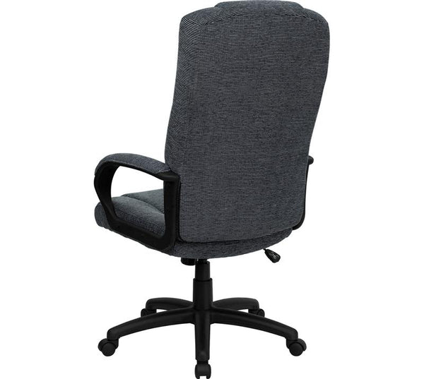 Flash Furniture High Back Gray Fabric Executive Swivel Chair with Arms - BT-9022-BK-GG