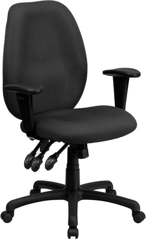 Flash Furniture High Back Gray Fabric Multifunction Ergonomic Executive Swivel Chair with Adjustable Arms - BT-6191H-GY-GG