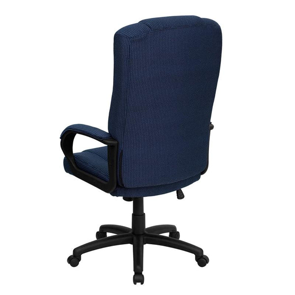 Flash Furniture High Back Navy Blue Fabric Executive Swivel Chair with Arms - BT-9022-BL-GG