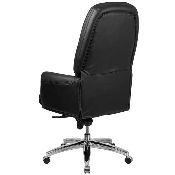 Flash Furniture High Back Traditional Tufted Black Leather Multifunction Executive Swivel Chair with Arms - BT-90269H-BK-GG