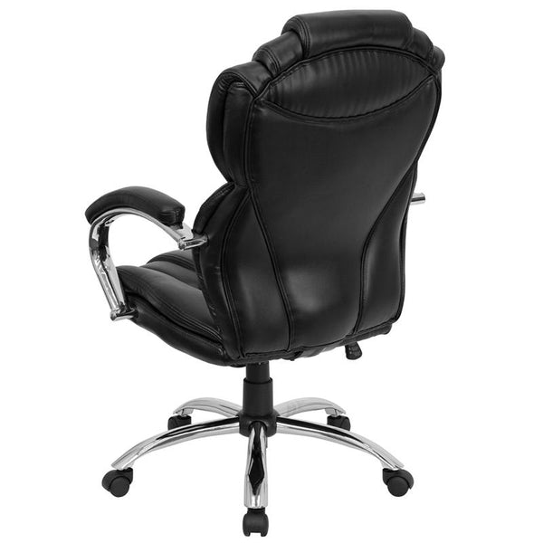 Flash Furniture High Back Transitional Style Black Leather Executive Swivel Chair with Arms - GO-908A-BK-GG