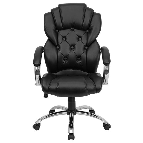 Flash Furniture High Back Transitional Style Black Leather Executive Swivel Chair with Arms - GO-908A-BK-GG