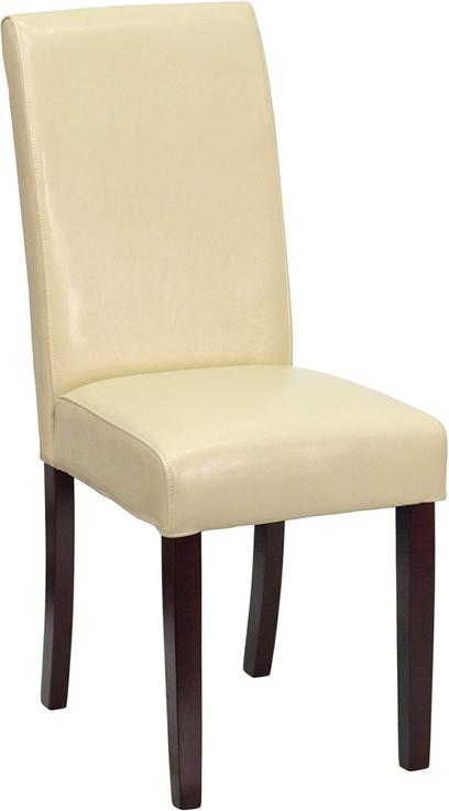 Flash Furniture Ivory Leather Parsons Chair - BT-350-IVORY-050-GG