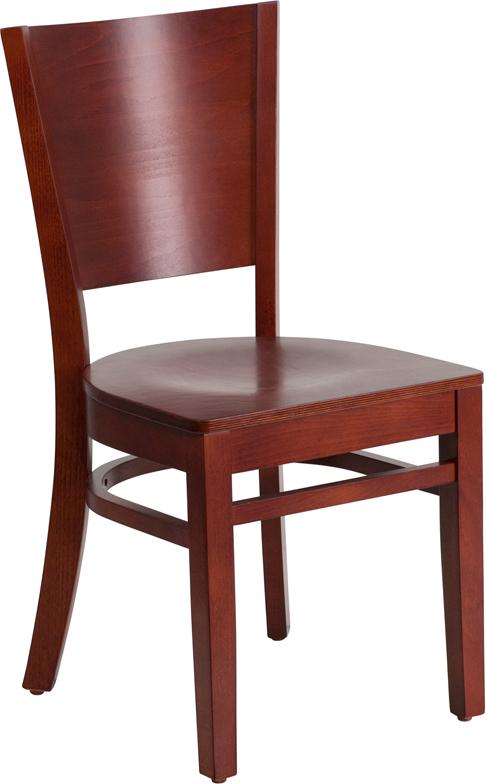 Flash Furniture Lacey Series Solid Back Mahogany Wood Restaurant Chair - XU-DG-W0094B-MAH-MAH-GG