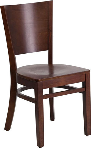 Flash Furniture Lacey Series Solid Back Walnut Wood Restaurant Chair - XU-DG-W0094B-WAL-WAL-GG