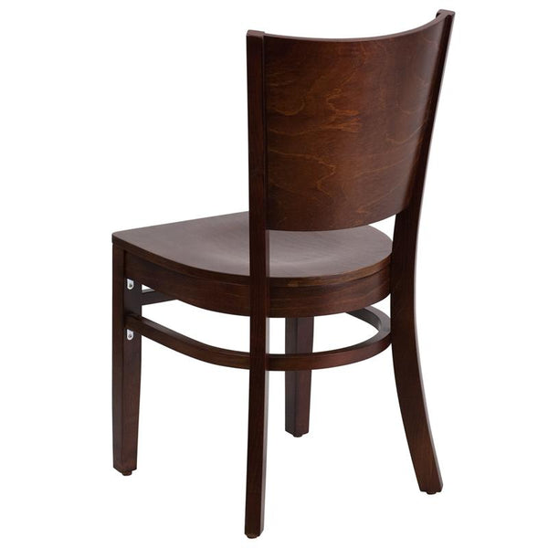 Flash Furniture Lacey Series Solid Back Walnut Wood Restaurant Chair - XU-DG-W0094B-WAL-WAL-GG