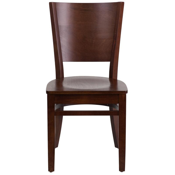 Flash Furniture Lacey Series Solid Back Walnut Wood Restaurant Chair - XU-DG-W0094B-WAL-WAL-GG