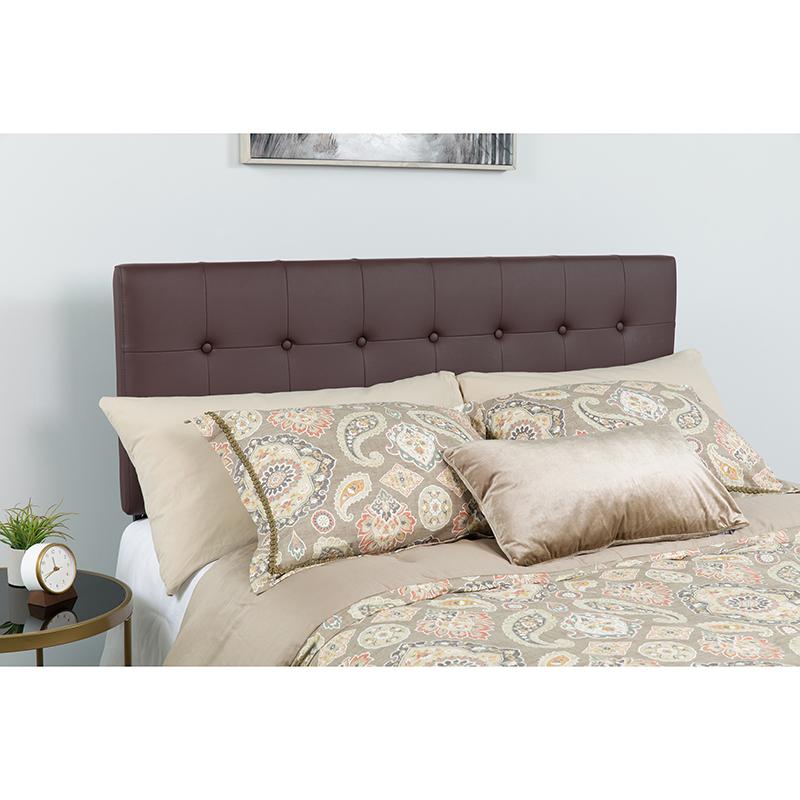 Flash Furniture Lennox Tufted Upholstered Full Size Headboard in Brown Vinyl - HG-HB1705-F-BR-GG