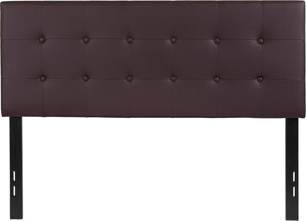 Flash Furniture Lennox Tufted Upholstered Full Size Headboard in Brown Vinyl - HG-HB1705-F-BR-GG