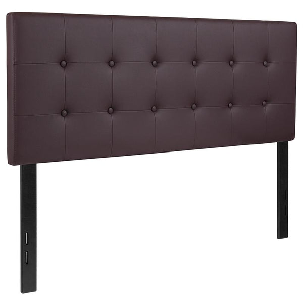 Flash Furniture Lennox Tufted Upholstered Full Size Headboard in Brown Vinyl - HG-HB1705-F-BR-GG