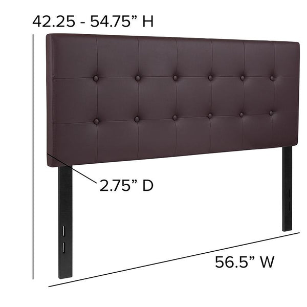 Flash Furniture Lennox Tufted Upholstered Full Size Headboard in Brown Vinyl - HG-HB1705-F-BR-GG