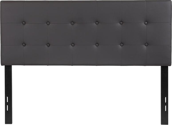 Flash Furniture Lennox Tufted Upholstered Full Size Headboard in Gray Vinyl - HG-HB1705-F-GY-GG