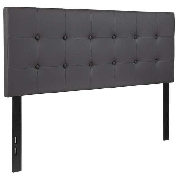 Flash Furniture Lennox Tufted Upholstered Full Size Headboard in Gray Vinyl - HG-HB1705-F-GY-GG