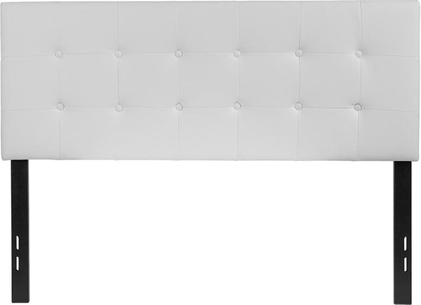 Flash Furniture Lennox Tufted Upholstered Full Size Headboard in White Vinyl - HG-HB1705-F-W-GG