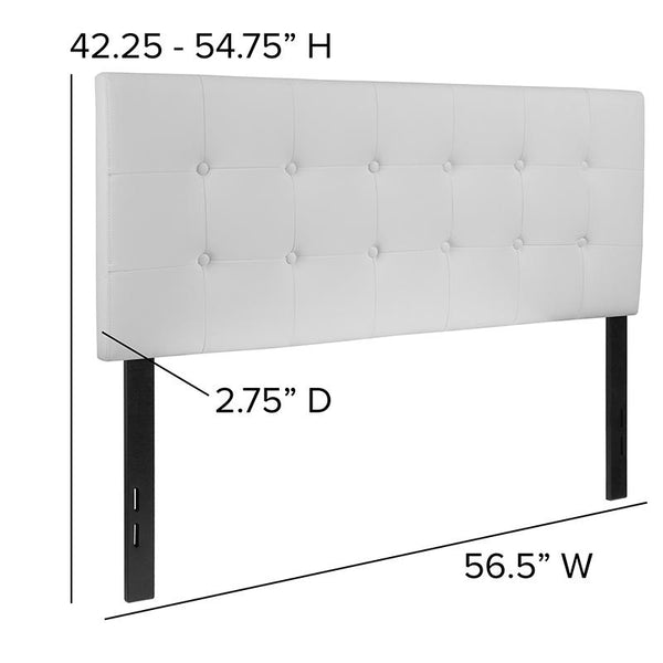 Flash Furniture Lennox Tufted Upholstered Full Size Headboard in White Vinyl - HG-HB1705-F-W-GG