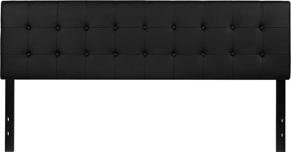 Flash Furniture Lennox Tufted Upholstered King Size Headboard in Black Vinyl - HG-HB1705-K-BK-GG