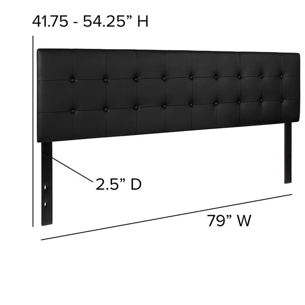 Flash Furniture Lennox Tufted Upholstered King Size Headboard in Black Vinyl - HG-HB1705-K-BK-GG