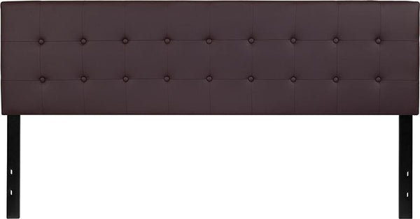 Flash Furniture Lennox Tufted Upholstered King Size Headboard in Brown Vinyl - HG-HB1705-K-BR-GG