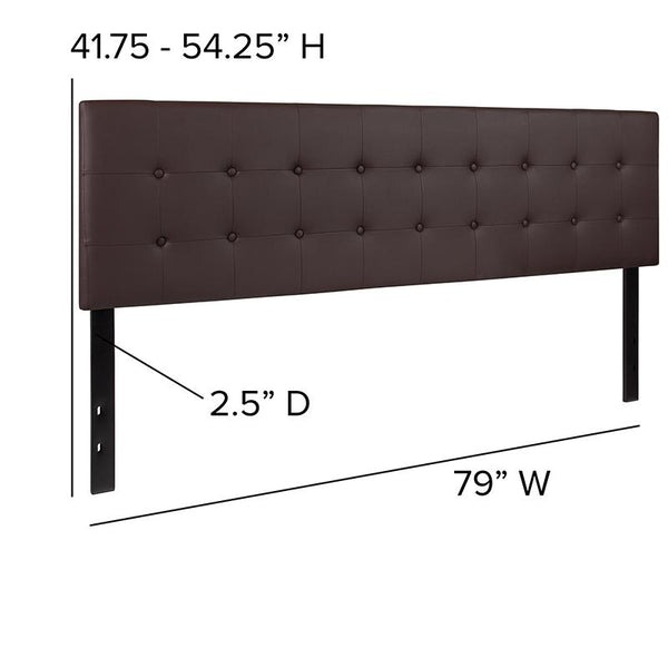 Flash Furniture Lennox Tufted Upholstered King Size Headboard in Brown Vinyl - HG-HB1705-K-BR-GG