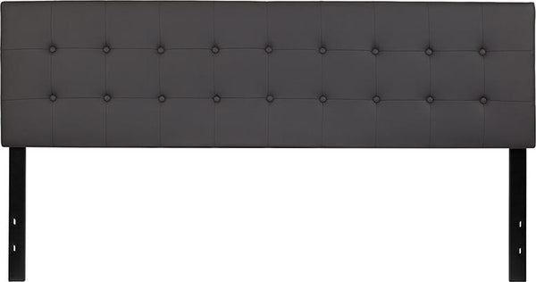 Flash Furniture Lennox Tufted Upholstered King Size Headboard in Gray Vinyl - HG-HB1705-K-GY-GG