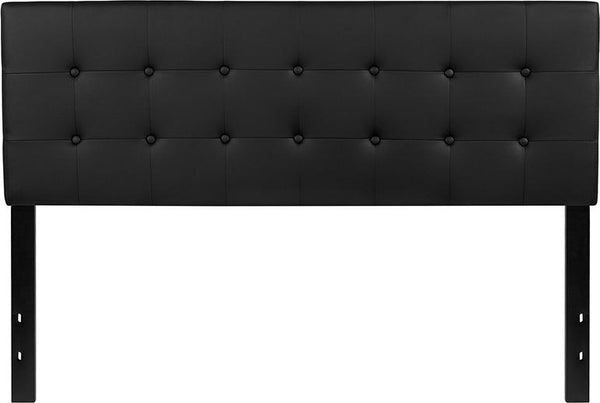 Flash Furniture Lennox Tufted Upholstered Queen Size Headboard in Black Vinyl - HG-HB1705-Q-BK-GG