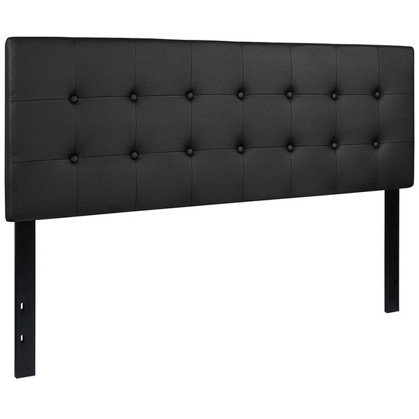 Flash Furniture Lennox Tufted Upholstered Queen Size Headboard in Black Vinyl - HG-HB1705-Q-BK-GG