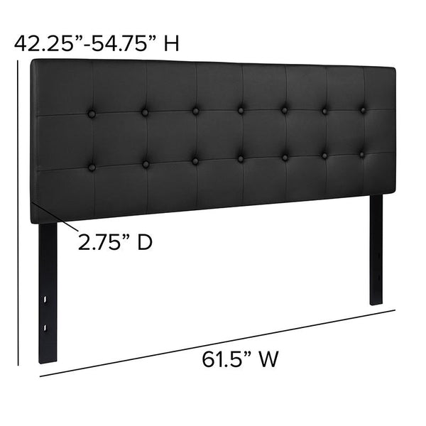 Flash Furniture Lennox Tufted Upholstered Queen Size Headboard in Black Vinyl - HG-HB1705-Q-BK-GG