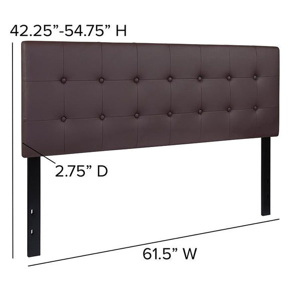 Flash Furniture Lennox Tufted Upholstered Queen Size Headboard in Brown Vinyl - HG-HB1705-Q-BR-GG