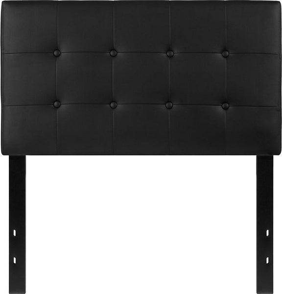 Flash Furniture Lennox Tufted Upholstered Twin Size Headboard in Black Vinyl - HG-HB1705-T-BK-GG