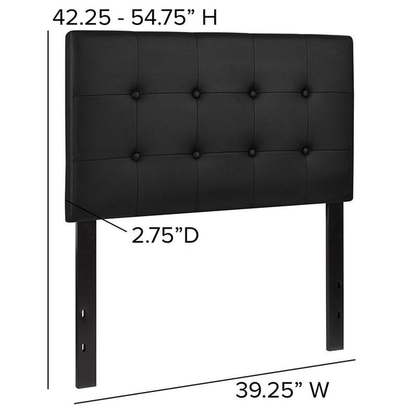 Flash Furniture Lennox Tufted Upholstered Twin Size Headboard in Black Vinyl - HG-HB1705-T-BK-GG