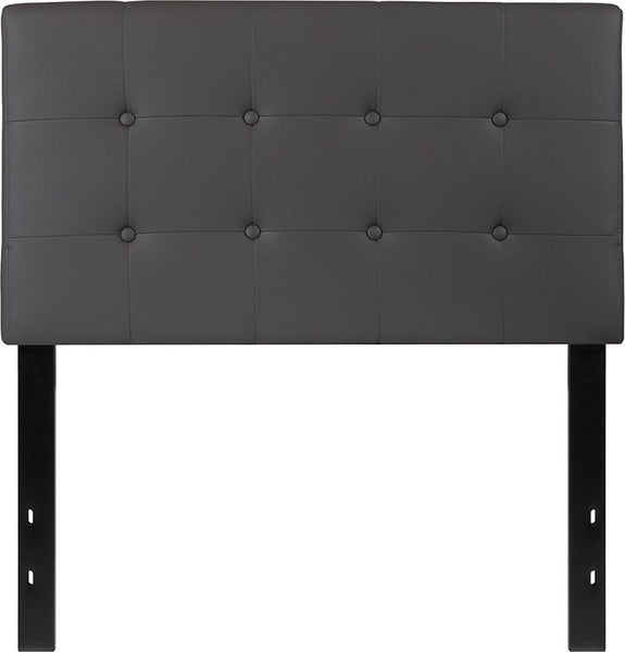 Flash Furniture Lennox Tufted Upholstered Twin Size Headboard in Gray Vinyl - HG-HB1705-T-GY-GG