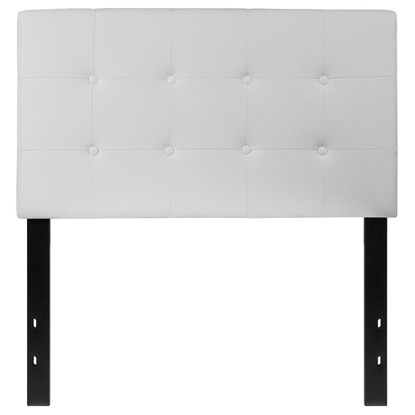 Flash Furniture Lennox Tufted Upholstered Twin Size Headboard in White Vinyl - HG-HB1705-T-W-GG