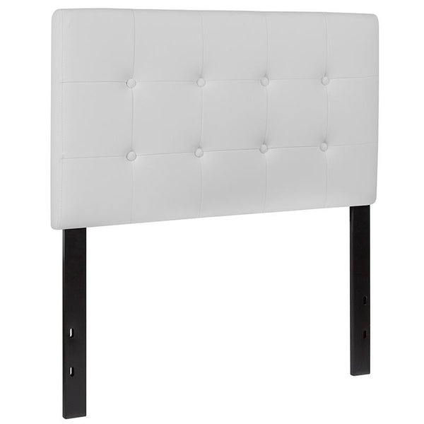 Flash Furniture Lennox Tufted Upholstered Twin Size Headboard in White Vinyl - HG-HB1705-T-W-GG