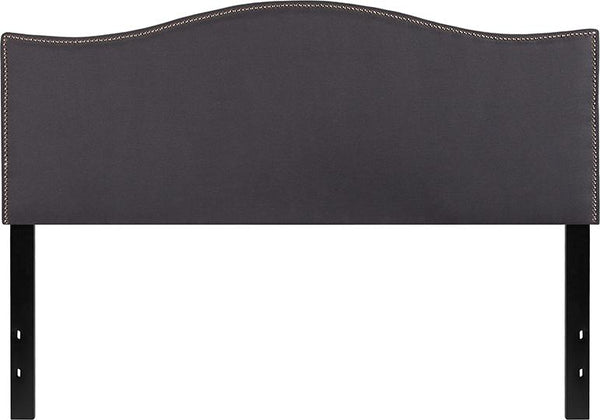 Flash Furniture Lexington Upholstered Queen Size Headboard with Accent Nail Trim in Dark Gray Fabric - HG-HB1707-Q-DG-GG