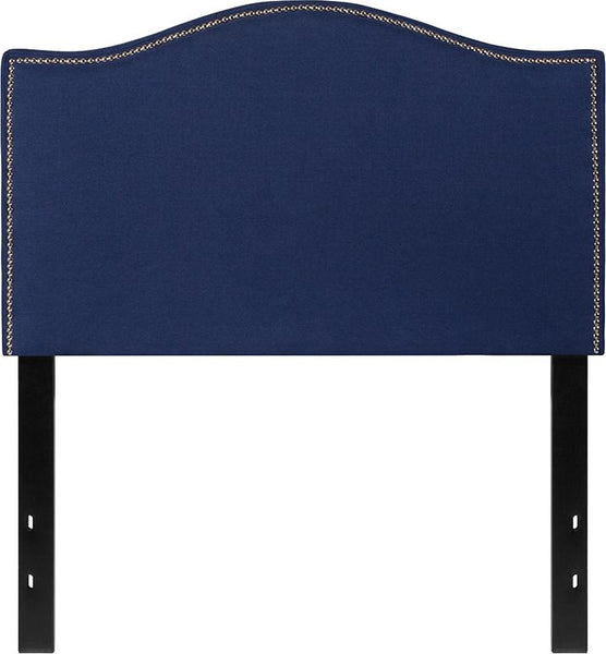 Flash Furniture Lexington Upholstered Twin Size Headboard with Accent Nail Trim in Navy Fabric - HG-HB1707-T-N-GG