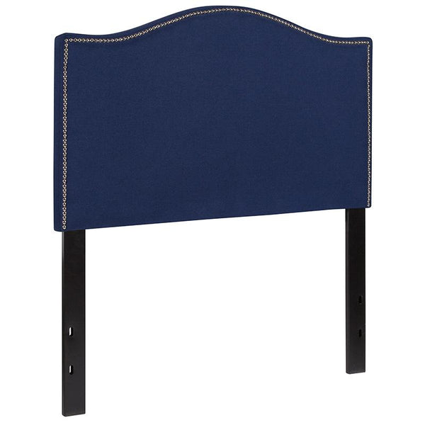 Flash Furniture Lexington Upholstered Twin Size Headboard with Accent Nail Trim in Navy Fabric - HG-HB1707-T-N-GG