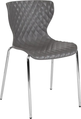 Flash Furniture Lowell Contemporary Design Gray Plastic Stack Chair - LF-7-07C-GRY-GG