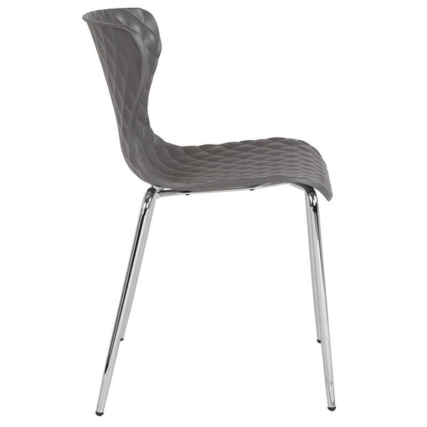 Flash Furniture Lowell Contemporary Design Gray Plastic Stack Chair - LF-7-07C-GRY-GG