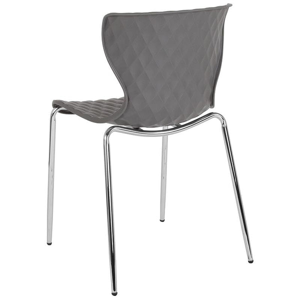 Flash Furniture Lowell Contemporary Design Gray Plastic Stack Chair - LF-7-07C-GRY-GG