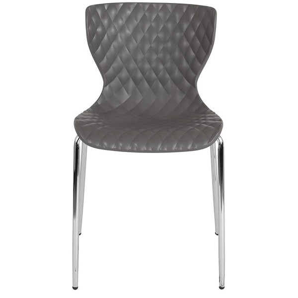 Flash Furniture Lowell Contemporary Design Gray Plastic Stack Chair - LF-7-07C-GRY-GG