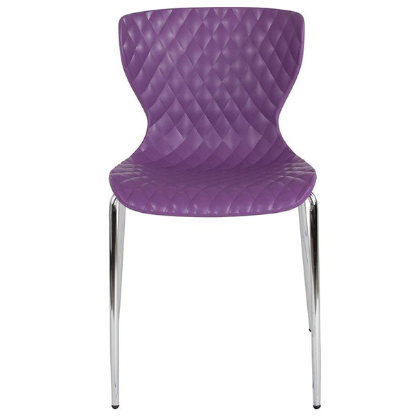 Flash Furniture Lowell Contemporary Design Purple Plastic Stack Chair - LF-7-07C-PUR-GG