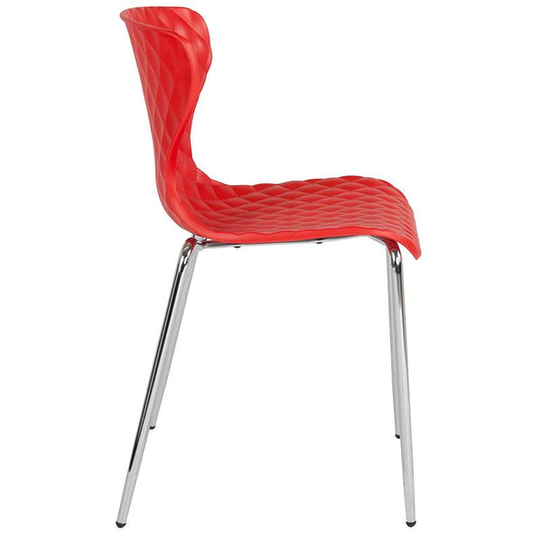 Flash Furniture Lowell Contemporary Design Red Plastic Stack Chair - LF-7-07C-RED-GG