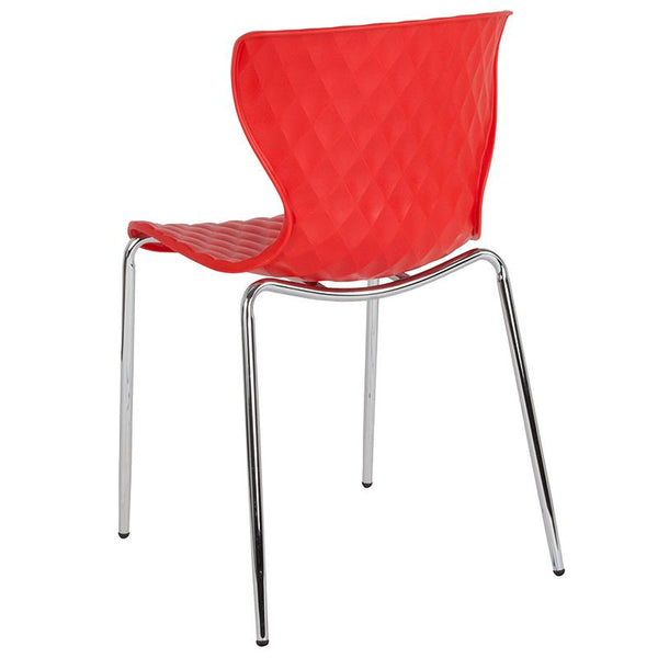 Flash Furniture Lowell Contemporary Design Red Plastic Stack Chair - LF-7-07C-RED-GG