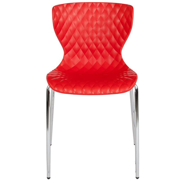 Flash Furniture Lowell Contemporary Design Red Plastic Stack Chair - LF-7-07C-RED-GG