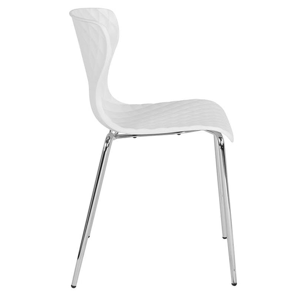 Flash Furniture Lowell Contemporary Design White Plastic Stack Chair - LF-7-07C-WH-GG